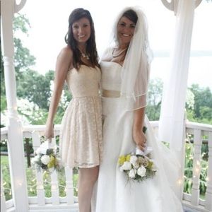 Small Nude lace midi Dress